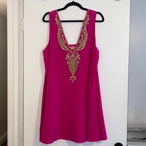 Hot Pink Silk Lilly Pulitzer Mini Dress